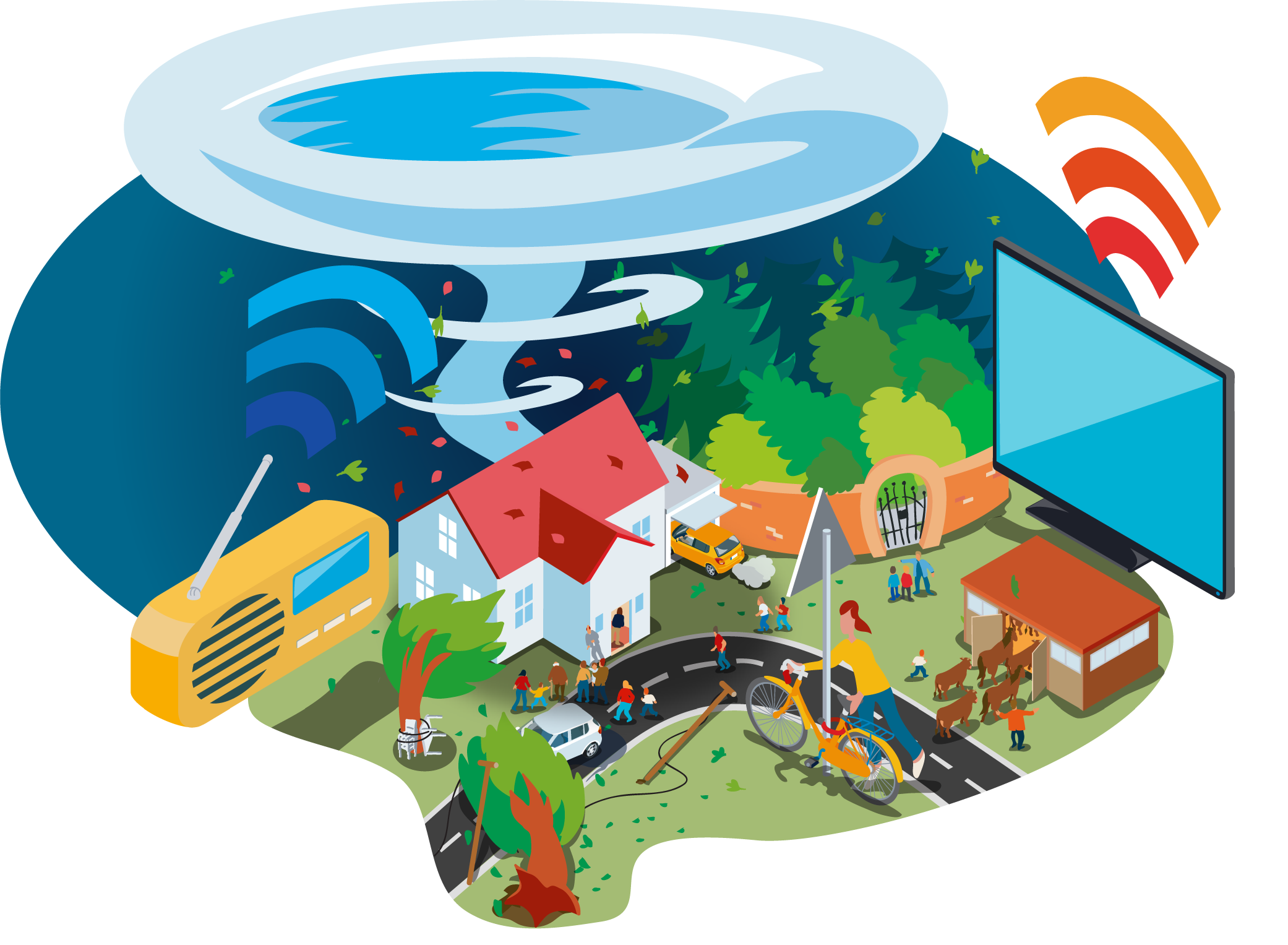 Illustration einer Sturmlage